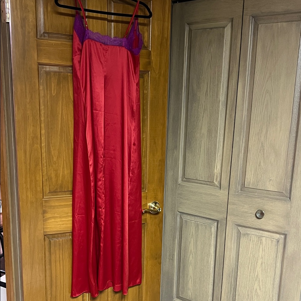 Savage X Fenty Scarlet and Violet Lace Long Chemise Nightgown - Picture 5 of 6